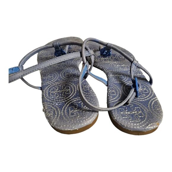 TORY BURCH Emmy Stitched Thong Sandal Light Blue Leather - Size 6 1/2 - Picture 4 of 8
